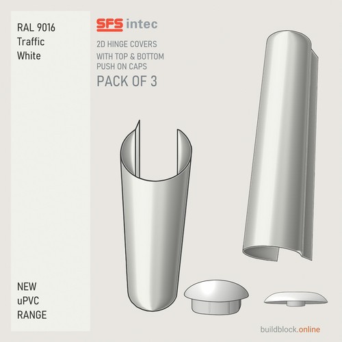 Sfs white door hinge - white,
